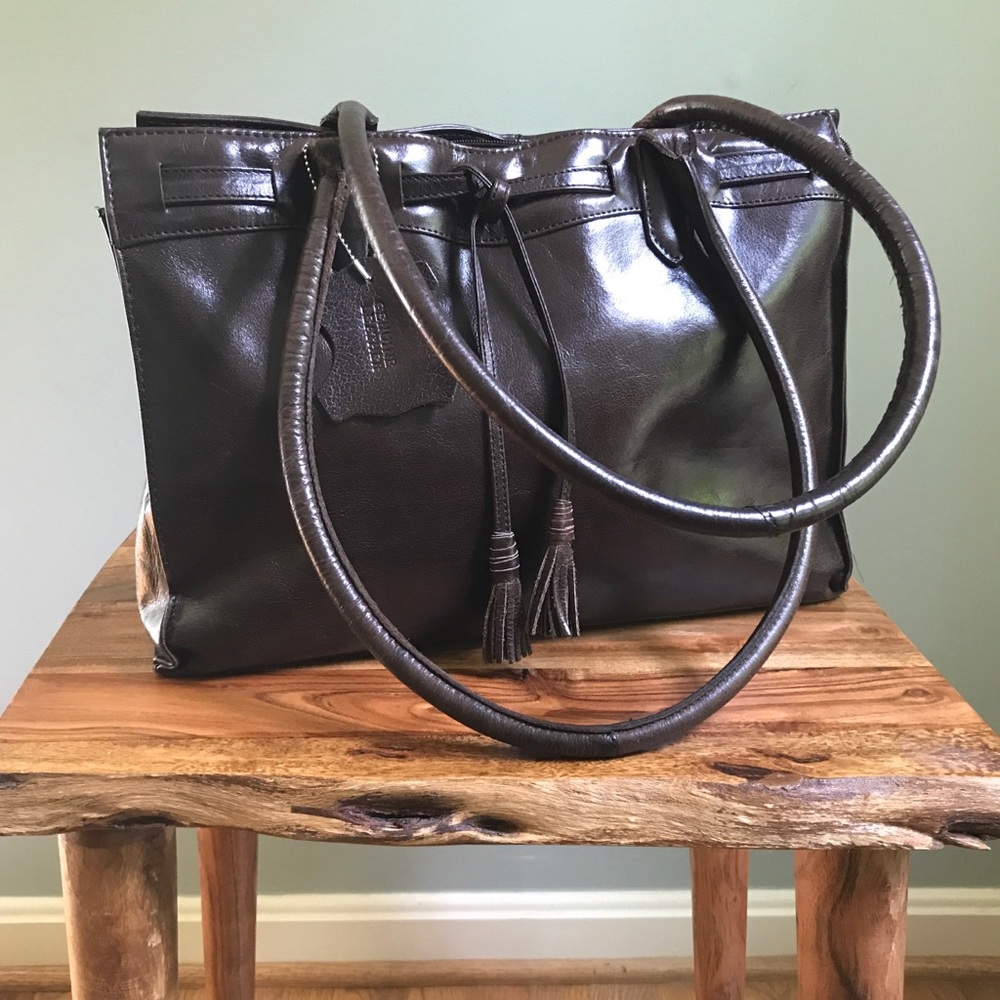 Unbranded Chocolate Brown Leather Shoulder Bag